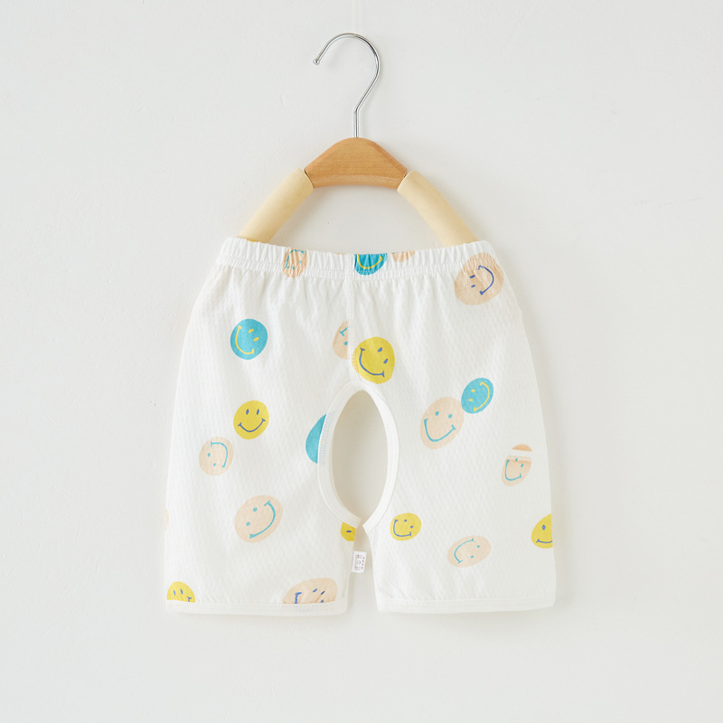 Baby Boy Open-Seat Pants Summer Shorts Baby Open-Crotch Pants Children's Pants Thin Boy Baby Girls Pure Cotton Outerwear