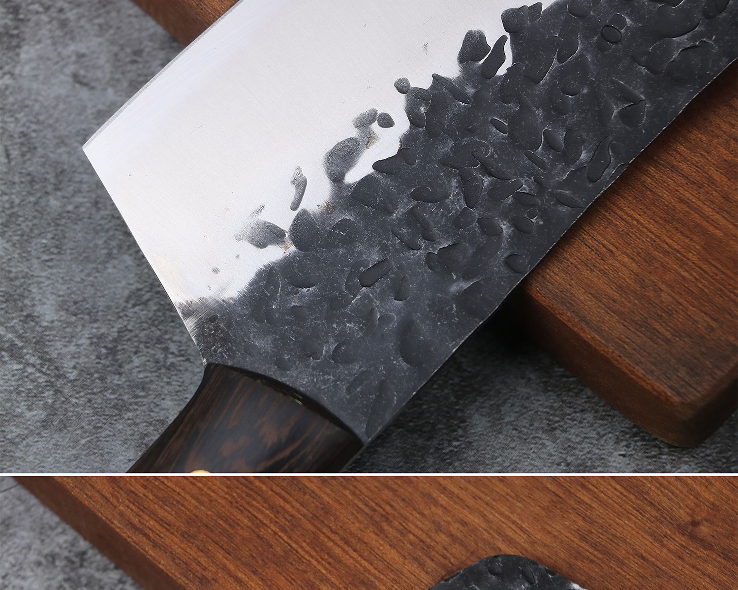 锻打菜刀家用菜刀木柄锤纹不锈钢刀斩切两用刀切片刀厨房刀具定制