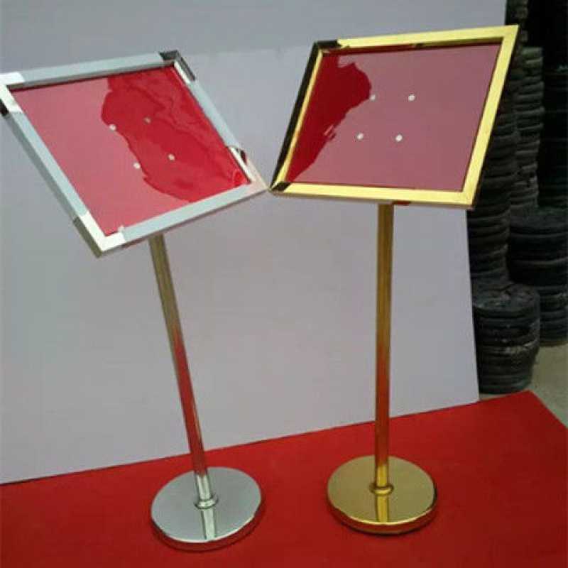 不锈钢指示牌a3斜面广告牌户外展示牌a4立牌迎宾导向告示钛金水牌