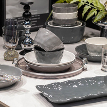 陶瓷餐具碗碟套装家用碗盘子碗筷米饭碗北欧轻奢高级感2024款餐具