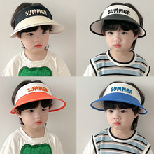 儿童帽子夏季韩版男童空顶帽宝宝大檐女孩遮阳防晒防紫外线太阳帽