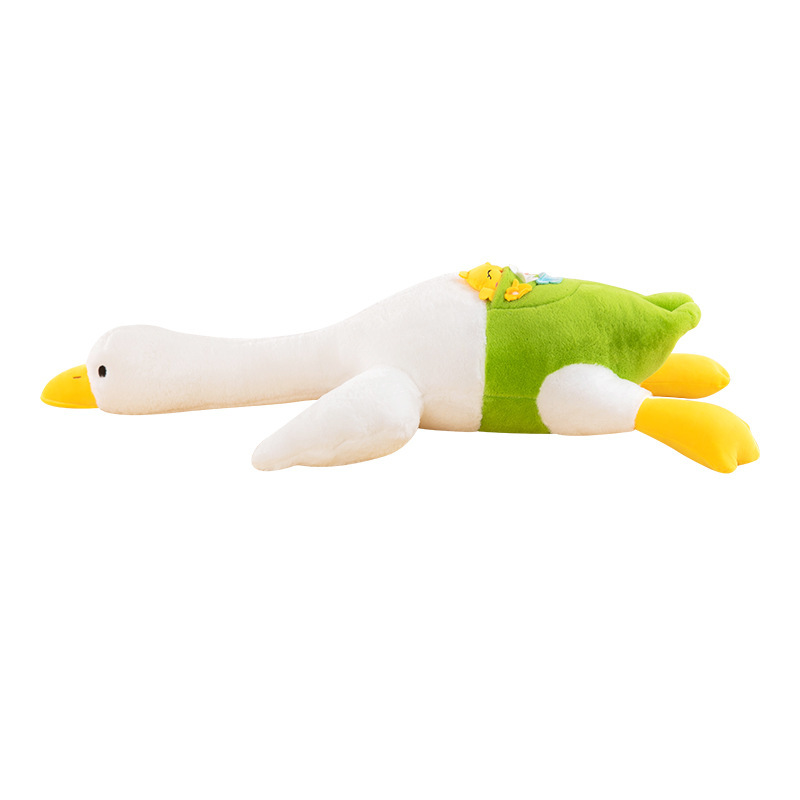 toysInternet Celebrity Lazy Goose Big White Geese Plush Toy Cute Lying Posture Big Goose Bed Clip Leg Side Sleeping Pillow Gift Wholesale