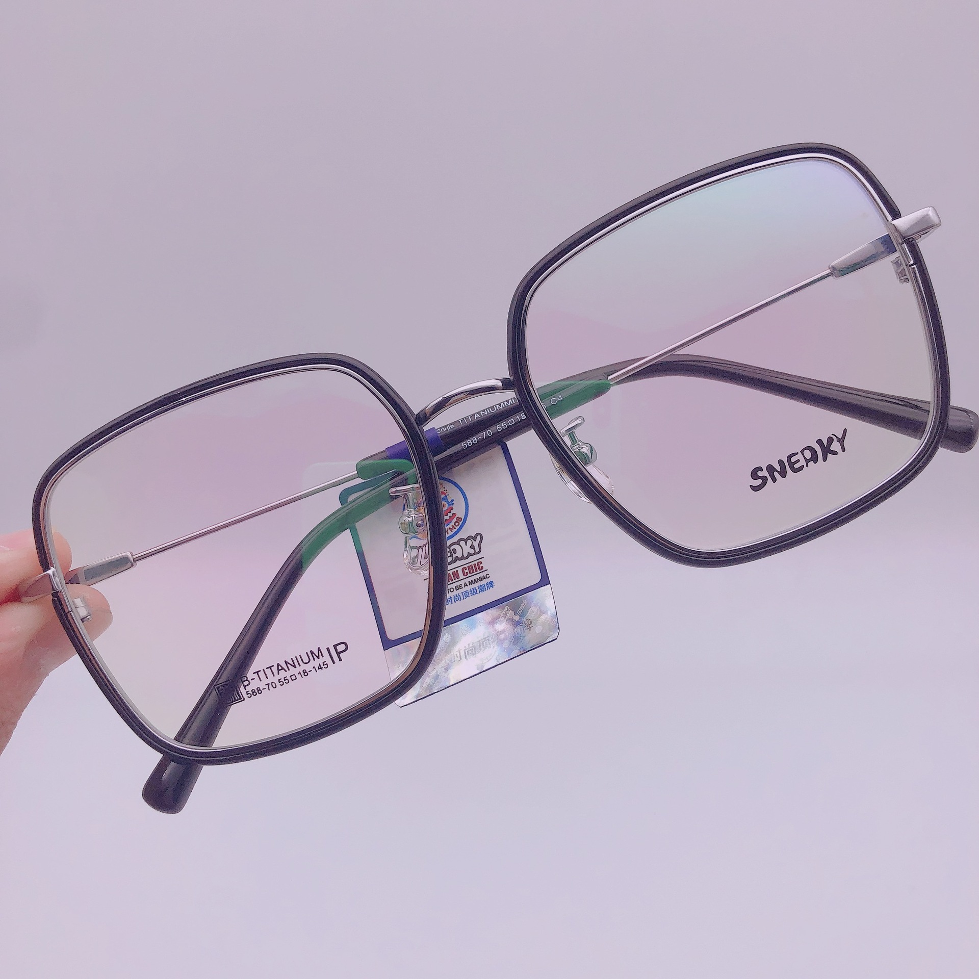 sneaky 半钛tr90混合眼镜架复古眼镜框眼镜架网红爆大款牌眼睛框