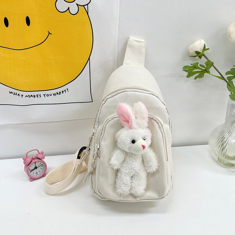 Little Bunny Children's Chest Pack Cartoon Cute One-Shoulder Crossbody Bag Portable Coin Purse Spring Outing Pouch Plush Women's Bag Bag