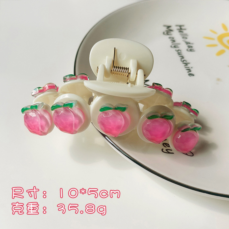 Spring and Summer Fruit Peach Updo Hair Claw Large Hair Clip Female Back Head Shark Clip 2022 New Hair Accessories