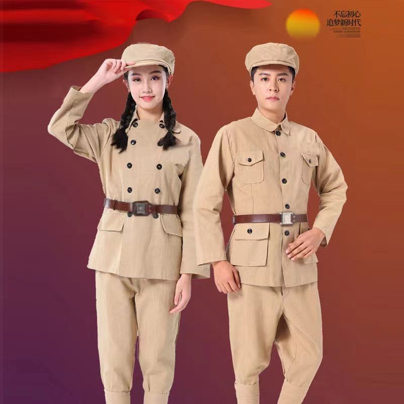 儿童成人红军演出服解放军抗美援朝志愿军舞台表演服套装话剧服装