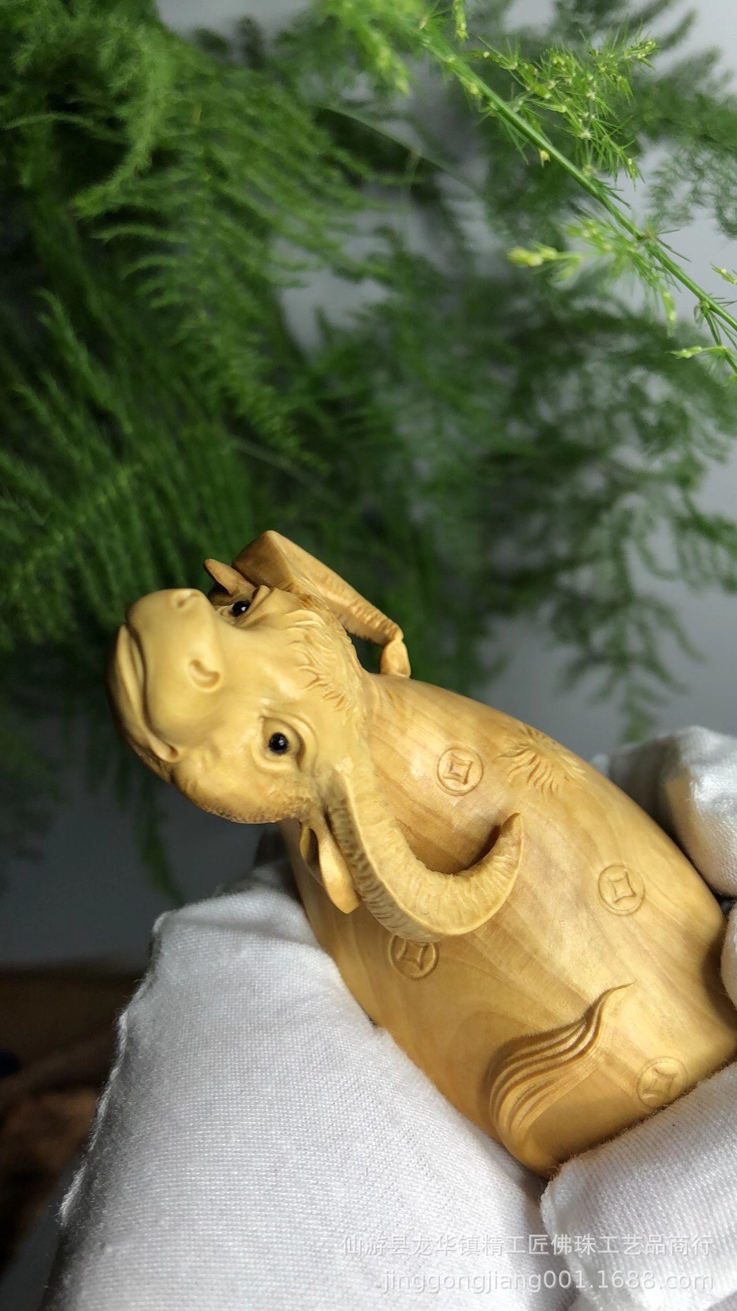 小叶黄杨木雕牛转乾坤木质手把件家居红木文玩工艺品