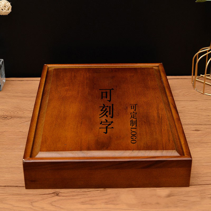 香樟木书籍放置盒菜谱家谱经书收纳盒实木做旧色可刻字LOGO定制