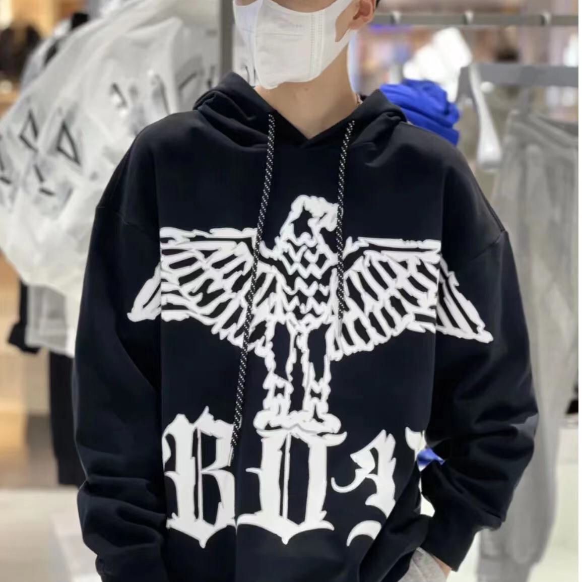 潮牌卫衣 经典老鹰印花图案 boy卫衣情侣款23年秋季新款套头帽衫