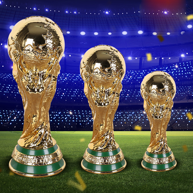 卡塔尔世界杯模型大力神杯颁奖奖杯足球比赛奖杯跨境树脂工艺品