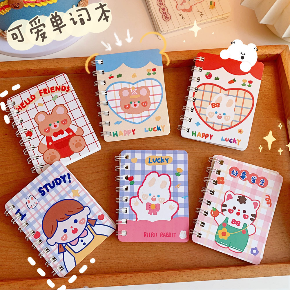 线圈本卡通可爱小本子b5螺旋少女心侧翻横线记事本可爱随身单词本