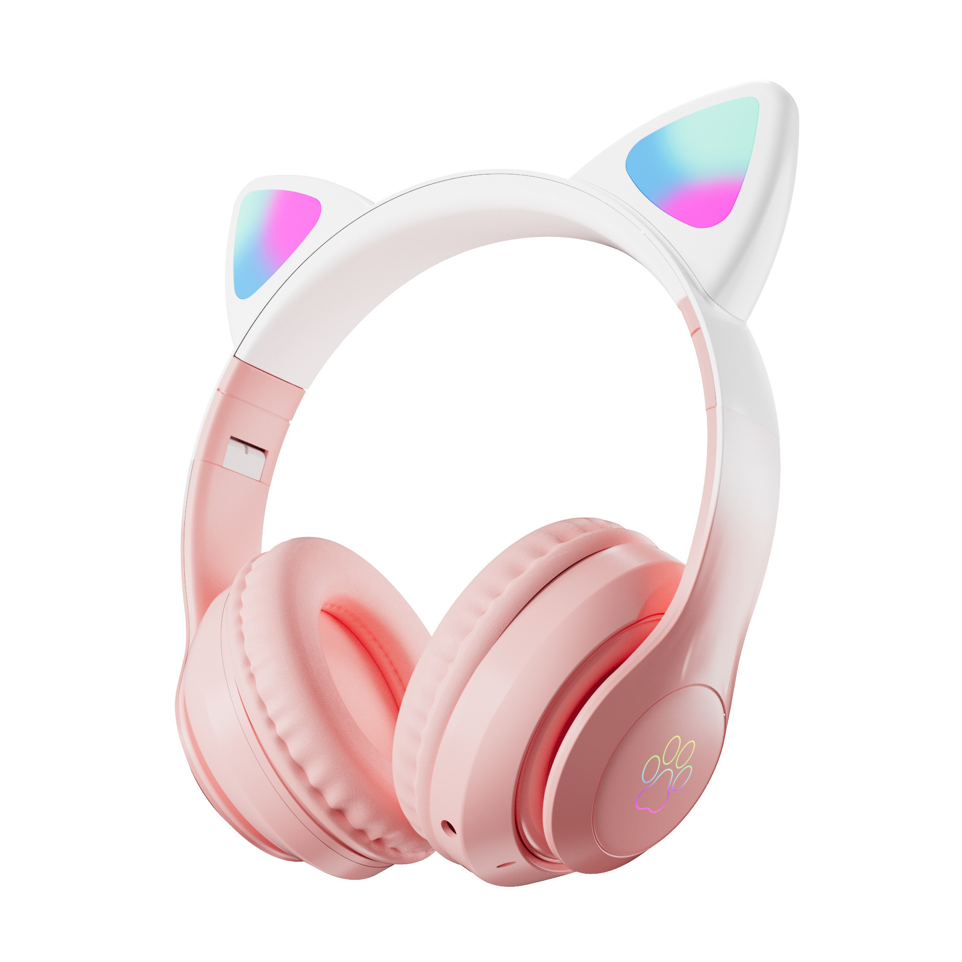 STN-28PRO New Gradient Color Craft Wireless Cat Ear Bluetooth Adorable Colorful Dazzling Light Headset