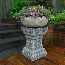 人造石墩子花盆底座盆景架户外庭院装饰花园门口花坛石鼓门墩摆件