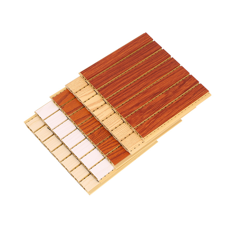 Processing Customized Bamboo Wood Fiber Sound-Absorbing Panel School Meeting Room Home Theater Wood Plastic Sound Insulation Board Factory Supply