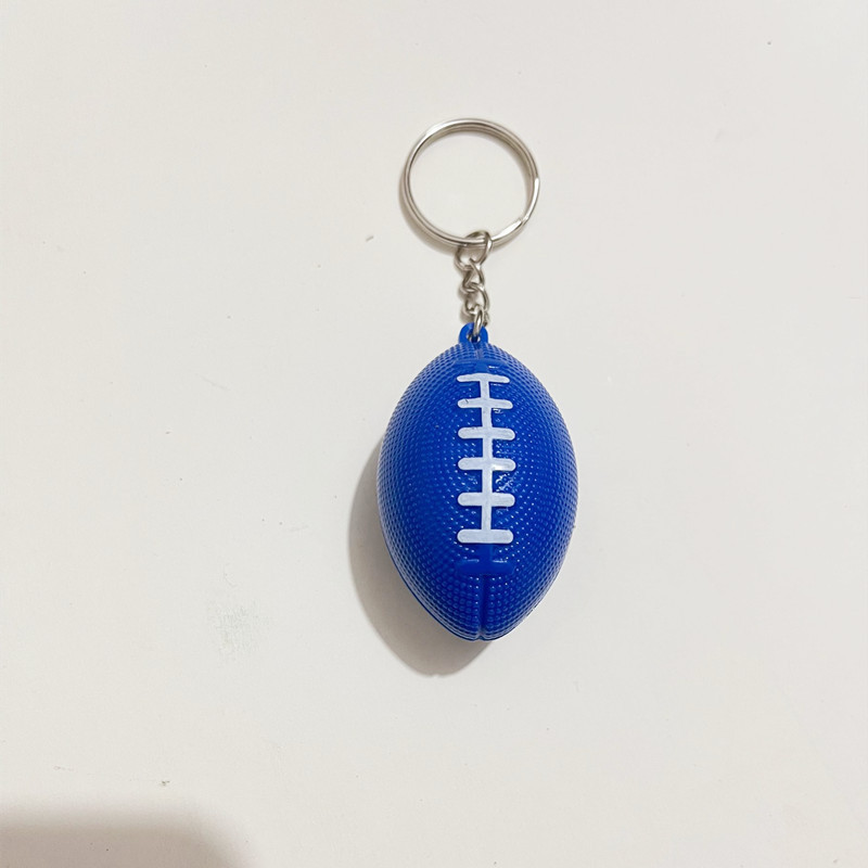 Cross-Border Creative Simulation Mini Rugby Keychain Key Ring Automobile Hanging Ornament Sports Games Small Gift