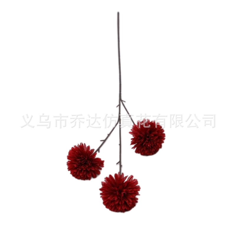 Ping Pong Chrysanthemum Emulational Flower and Silk Flower Indoor Decorative Fake Flower Indoor Living Room Floriculture Decoration Flower Arrangement Decoration Display Flowers