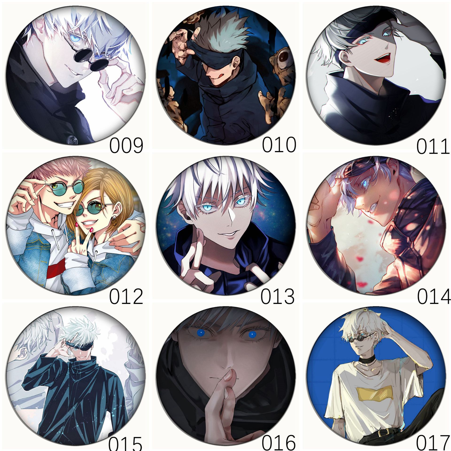 定制动漫徽章咒术回战周边虎杖悠仁五条悟卡通圆形胸章马口铁镜子