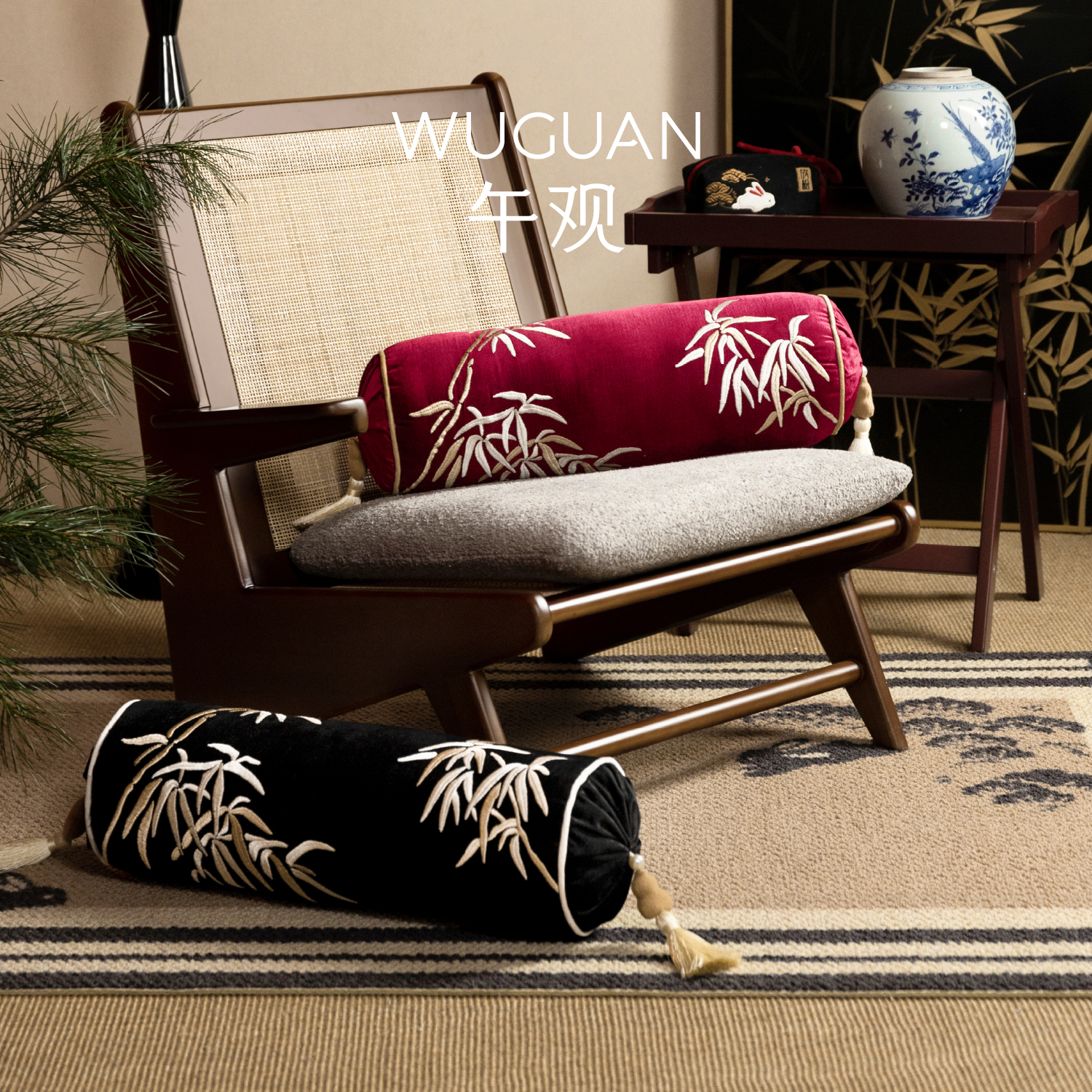 w1yp节节高升长条抱枕新中式沙发刺绣腰枕床上睡觉圆柱-阿里巴巴