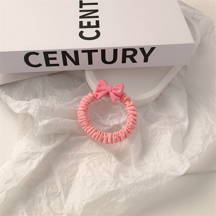 2022 New Cute Bow Barrettes Female Side Bang Clip BB Clip Hairware Small Intestine Hair Ring Hairtie