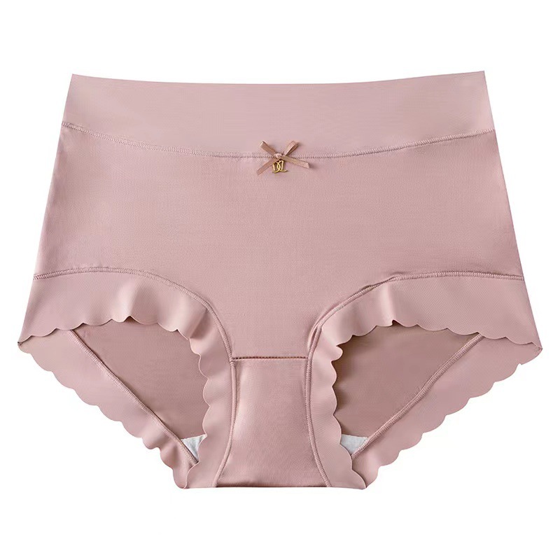 Best-Seller on Douyin Underwear Women's High Waist Shaping Light Luxury Satin Seamless Ice Silk Mulberry Silk Bottom Crotch Briefs