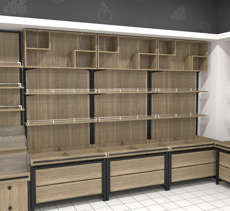 商场超市货柜木制台阶散装食品展示架杂粮干果蜜钱散称食品展柜