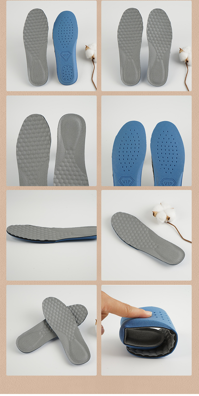 头层猪皮质弹力鞋垫清爽透气减震内增高吸汗鞋垫男女通用护脚