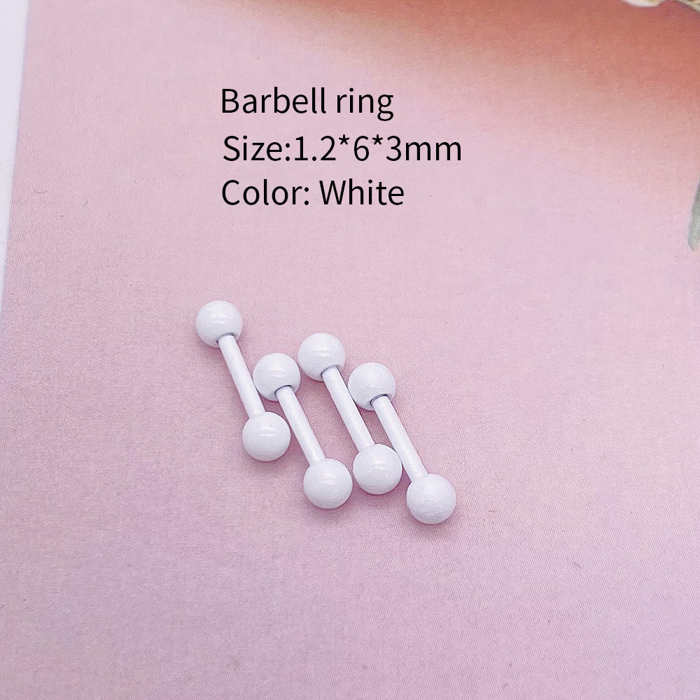 Cross-Border Hot Sale Paint Ear Bone Stud Multi-Color Stainless Steel Barbell Stud Earrings Body Piercing Jewelry