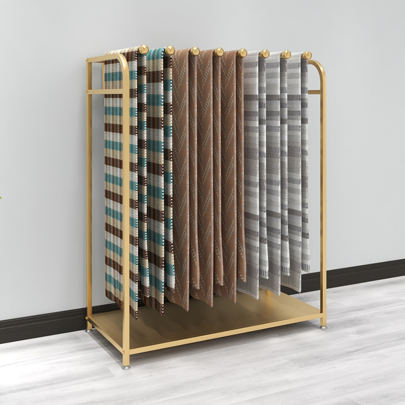 被子展示架落地式 窗帘家纺布料样品展示架 围巾丝巾可移动货架