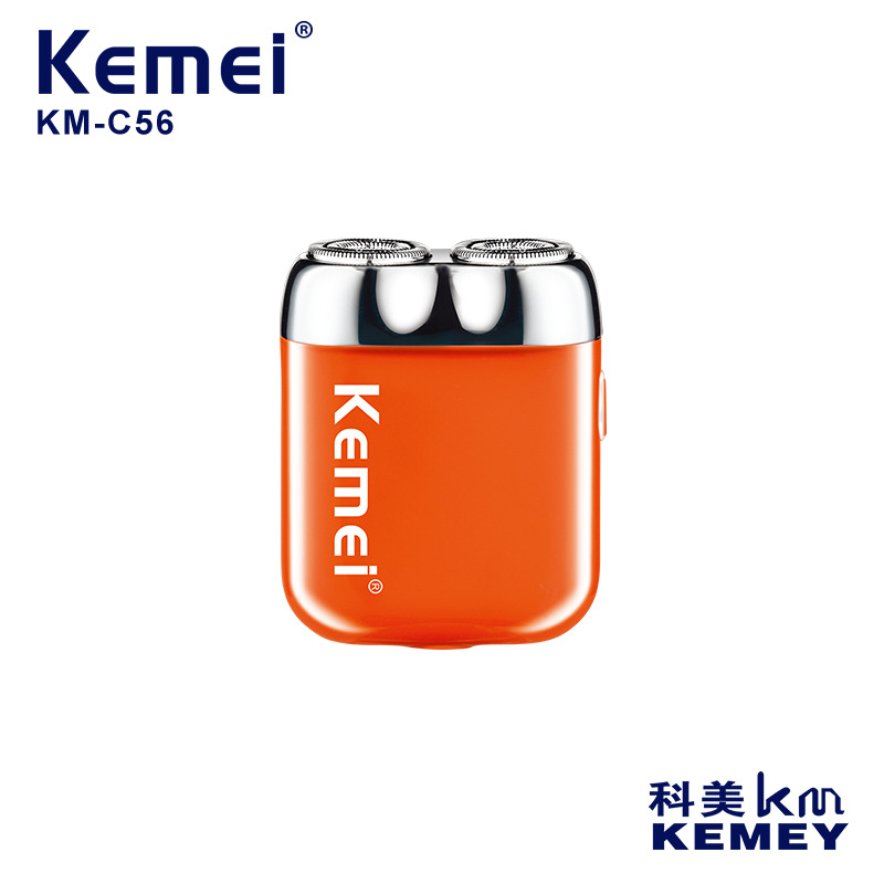 kemei new compact portable shaver floating blade net mini fast charge two-head electric shaver
