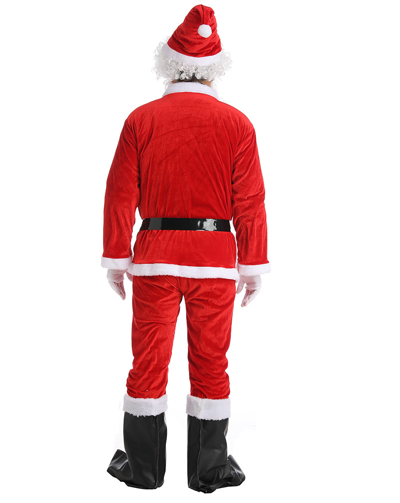 圣诞老人服装全套男女衣服金丝绒演出服节日派对装扮圣诞节衣服