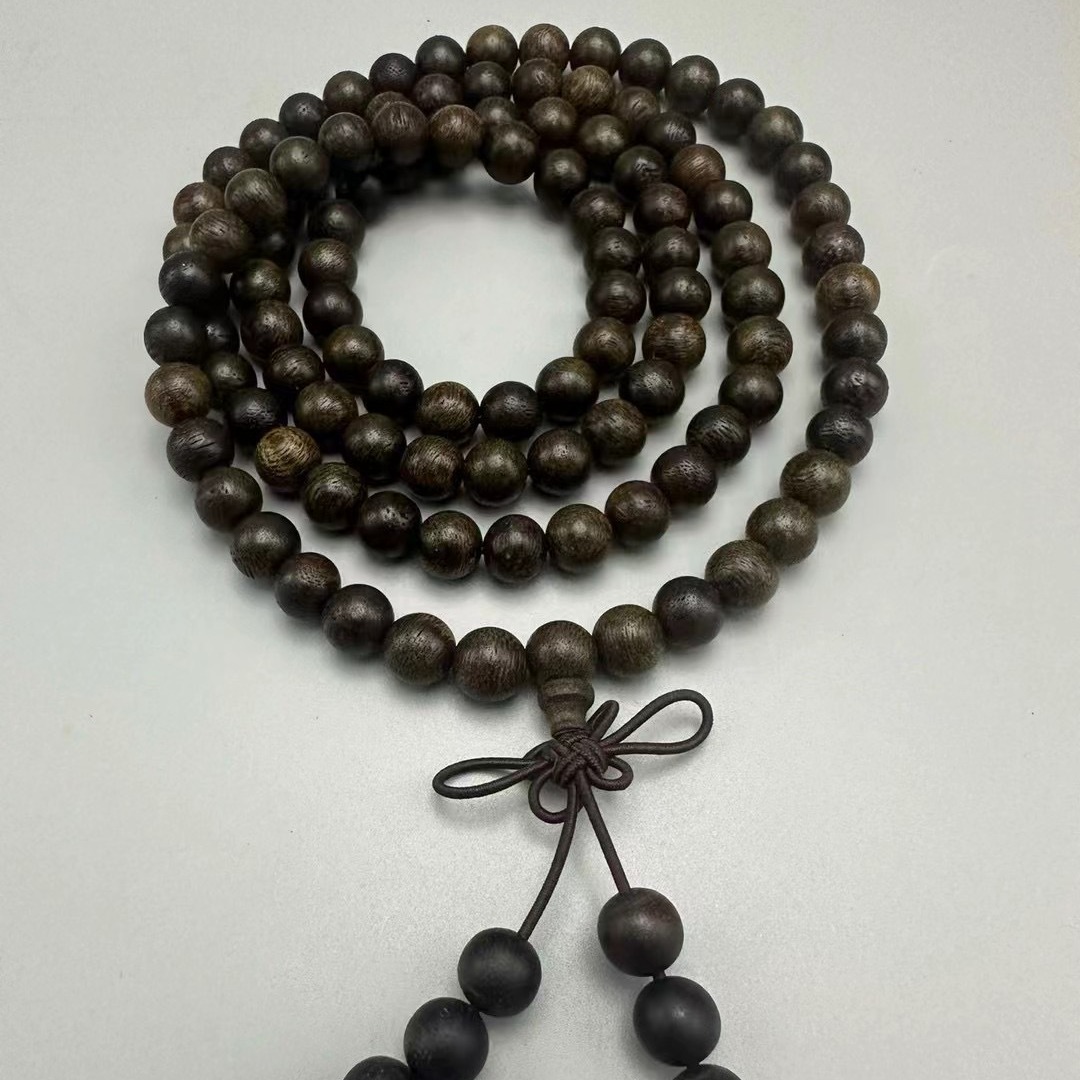 原木原色沉香手串108颗8mm马来西亚沉香木佛珠男女情侣手链-阿里巴巴