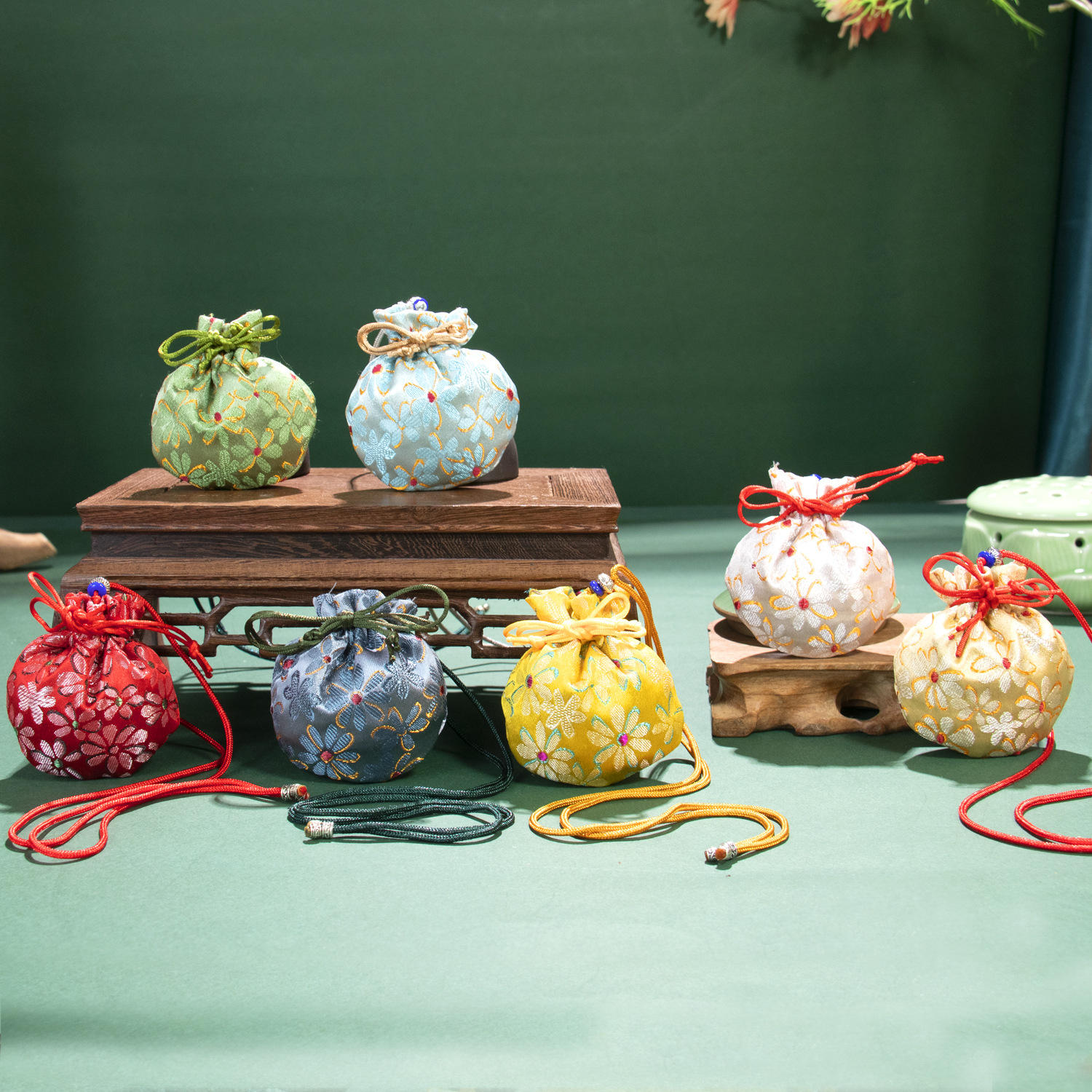 端午节挂脖小香包长绳随身香囊挂件福袋艾草空袋荷包新品批发