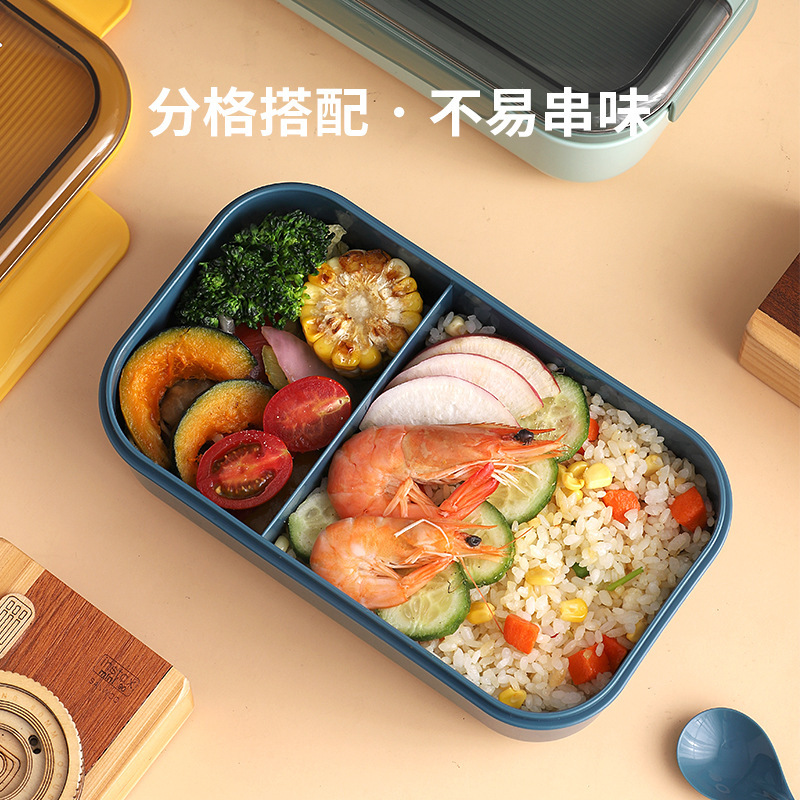 Lunch Box Lunch Box Simple Nordic Style Compartment Creative Camera Tableware Lunch Box Picnic Office Worker Microwave Oven Heating