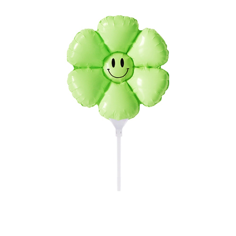 Flower Balloon Little Daisy SUNFLOWER Smiley Face Balloon Push Stall Hand-Held Balloon Birthday Decoration Photo Props