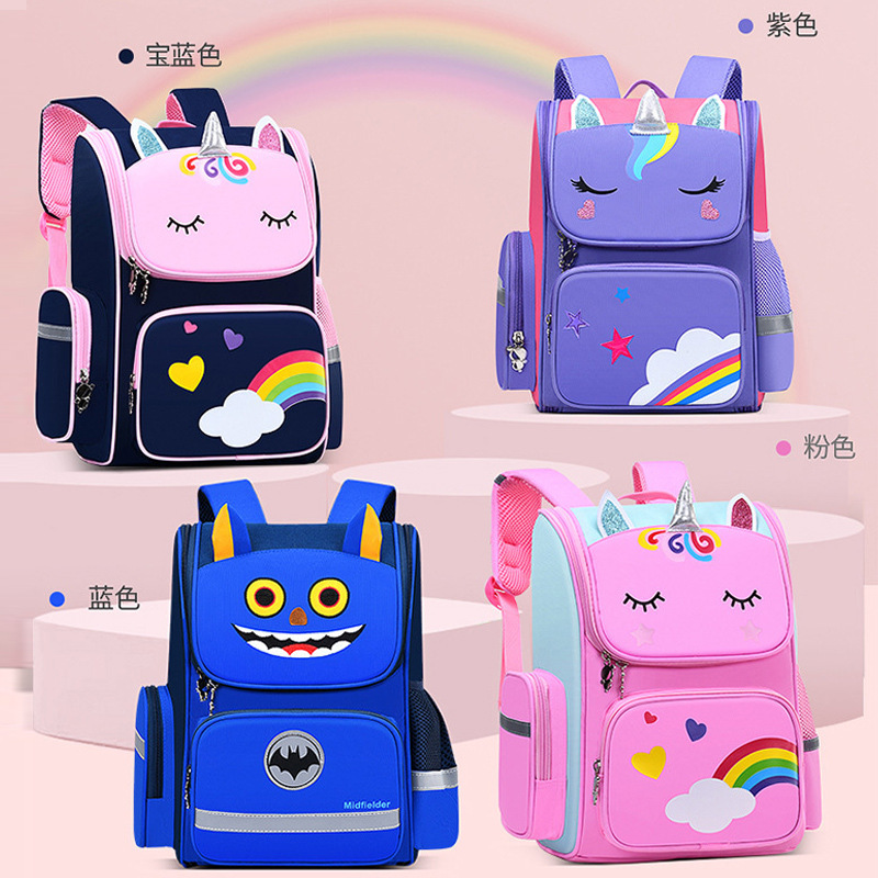 Unicorn Lightweight Burden Alleviation Girls' First Grade Space Backpack Wear-Resistant Girls' Primary School Schoolbag Wholesale