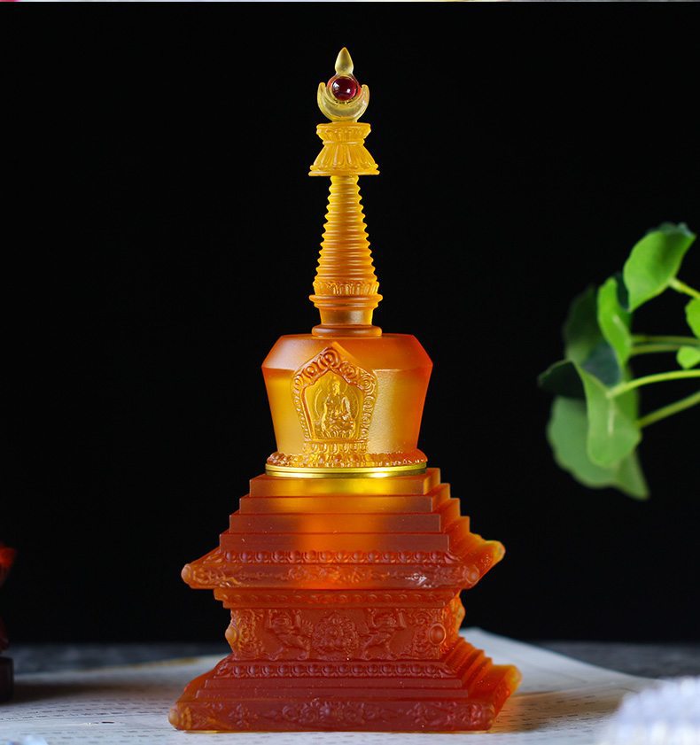 装藏琉璃舍利塔菩提塔居家佛堂寺庙摆放藏传供佛供具工艺用品摆件