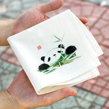 熊猫礼物中国特色礼品送老外国人出国留学手帕小方巾手绢女古风跨