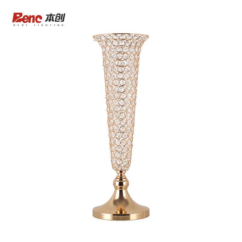 Hotel Wedding Table Ornaments Crystal Road Horn Flower Device European Style Vase Home Flower Arrangement in Living Room and Dining Table Decoration Ornaments