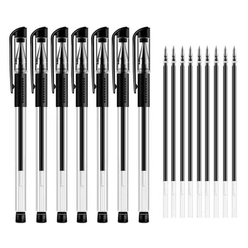 factory supply transparent rod european standard gel pen black carbon water-based paint pen for student writing business office signature