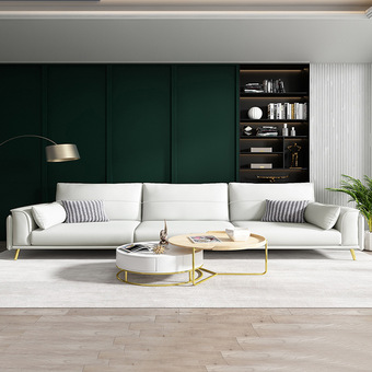 北欧真皮沙发简约现代轻奢极简小户型客厅组合三人位皮艺沙发