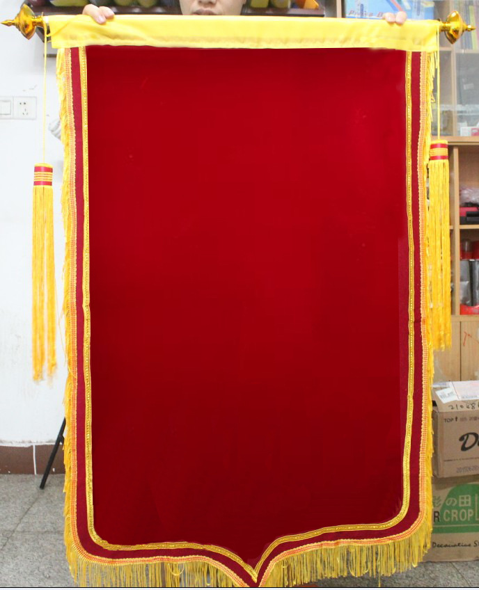 空白锦旗锦旗印刷奖金大红批发全烫金植绒空白枣红大号金粉公司