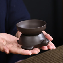紫砂全瓷一体茶漏茶滤功夫茶具配件陶瓷滤器斗茶隔托倒茶过滤器网