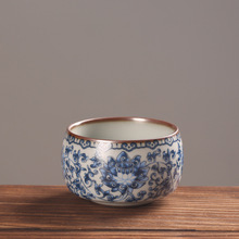 杯茶杯陶瓷杯中汝窑主人功夫茶茶具茶盏复古中式女对功夫男士单杯
