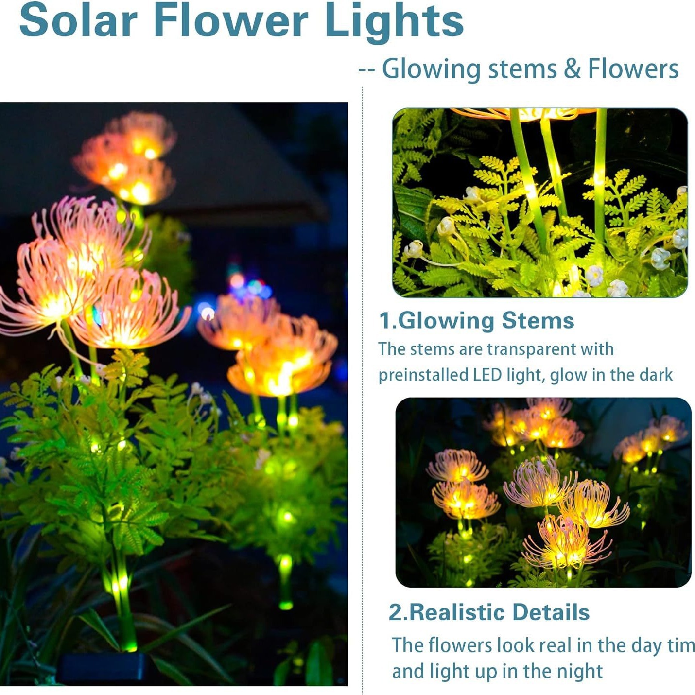 Cross-Border New Solar Energy Lawn Lamp Bianhua Outdoor Decorative Lamp Courtyard Landscape Plug-in Preserved Fresh Flower Lawn Lamp