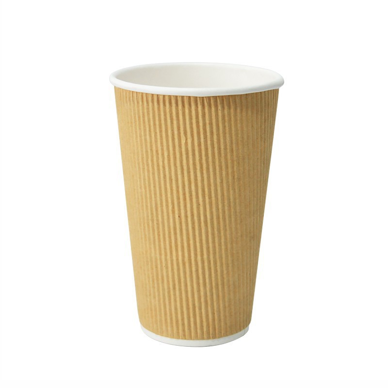 Printable Logo Disposable Coffee Paper Cup Double Layer Thickened Heat Insulation Milk Tea Paper Cup Disposable Corrugated Paper Cup