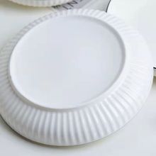 竖纹日式深盘菜盘创意陶瓷菜碟餐具网红简约家用盘子加厚早餐盘