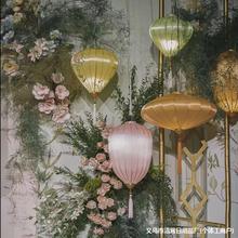 新年元旦钻石灯笼纯色素色绸缎户外防水古典装饰婚礼设计商场布置