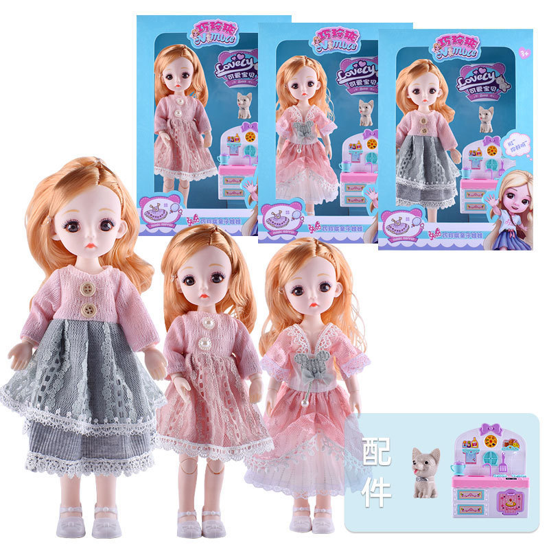 Children's Fashion Girl Doll Set Doll with Kitchen Pet Dog 12-Inch Jointed Doll Doll Wholesale