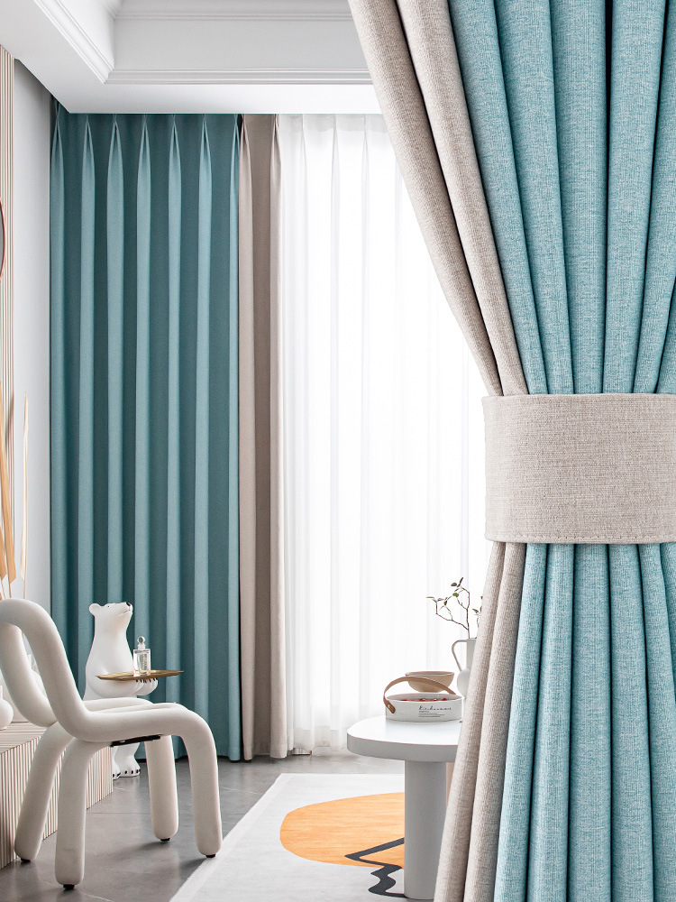 5成交210米北欧轻奢遮光窗帘成品简约现代客厅高档大气拼接2020新款拼