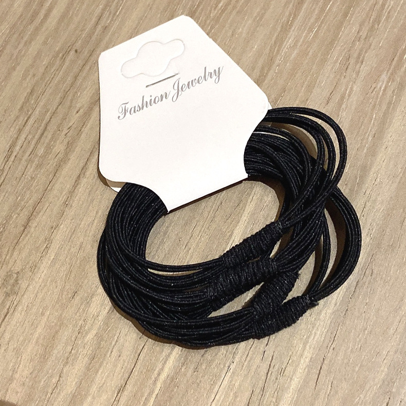 Simple Fashion Hair Ring One Card 4 Rubber Bands Hanging Card Pack 2 Yuan Shop Stall Wholesale Head Rope Basic Style Ponytail Hair String